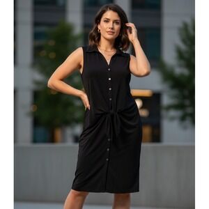 Philosophy Republic Clothing Midi Dress Women's Size XL Black Sleeveless